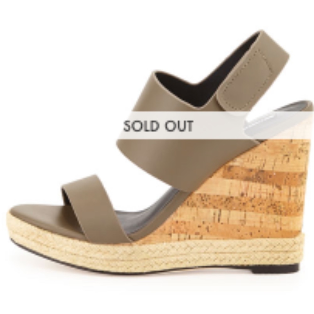 Charles David Oriel Jute Trimmed Leather Cork Wedge Sandals - 8 - Picture 4 of 13